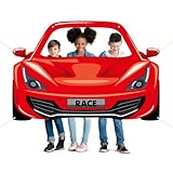 Justforjoyful Race Car Birthday Party Decorations Racing Car Party Photo Booth Props Car Themed Party Photography Banner Backdrop Racing Car Background for Boys Race Car Fan Birthday Party Supplies