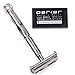 Parker, 90R Nickel Plated Long Handle Butterfly Open Double Edge Safety Razor for Men, 5 Parker Premium Platinum Double Edge Razor Blades Included