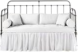 Ruffled Bed Skirt for DayBed - Split Corners Ruffled Day Bed Skirt - Perfect for Twin Daybed, Outdoor Daybed, Daybed with Trundle - Microfiber Wrinkle-Free Daybed Skirt - (Twin -12' Drop, White)