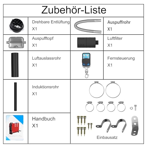AufuN Aufun 8KW Standheizung Diesel, 12V Luft Dieselheizung Auto Heizung Lufterhitzer Dieselheizung mit Fernbedienung, LCD-Schalter für Auto RV Boote LKW Wohnmobil Bus (Rot) - Verwendungsansicht 7 | Tages Deals