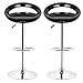 YIFAA Tabouret de Bar Lot de 2 en ABS Plastique,Hauteur Réglable avec Repose-Pieds Chromés (2-Noir)