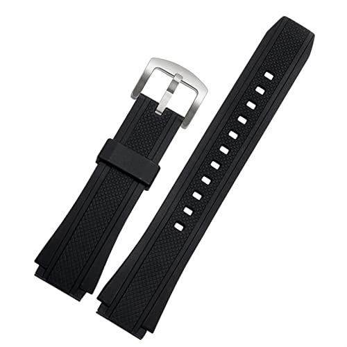 Bracelet de montre silicone 20mm noir pour Casio 5119 EF-552S