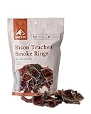 BARK'N BIG Bison Trachea Dog Chews – Natural Trachea for Dogs with Glucosamine & Chondroitin – Single Ingredient Bison Dog Treats – Made in USA - 1 Inch - 10 oz