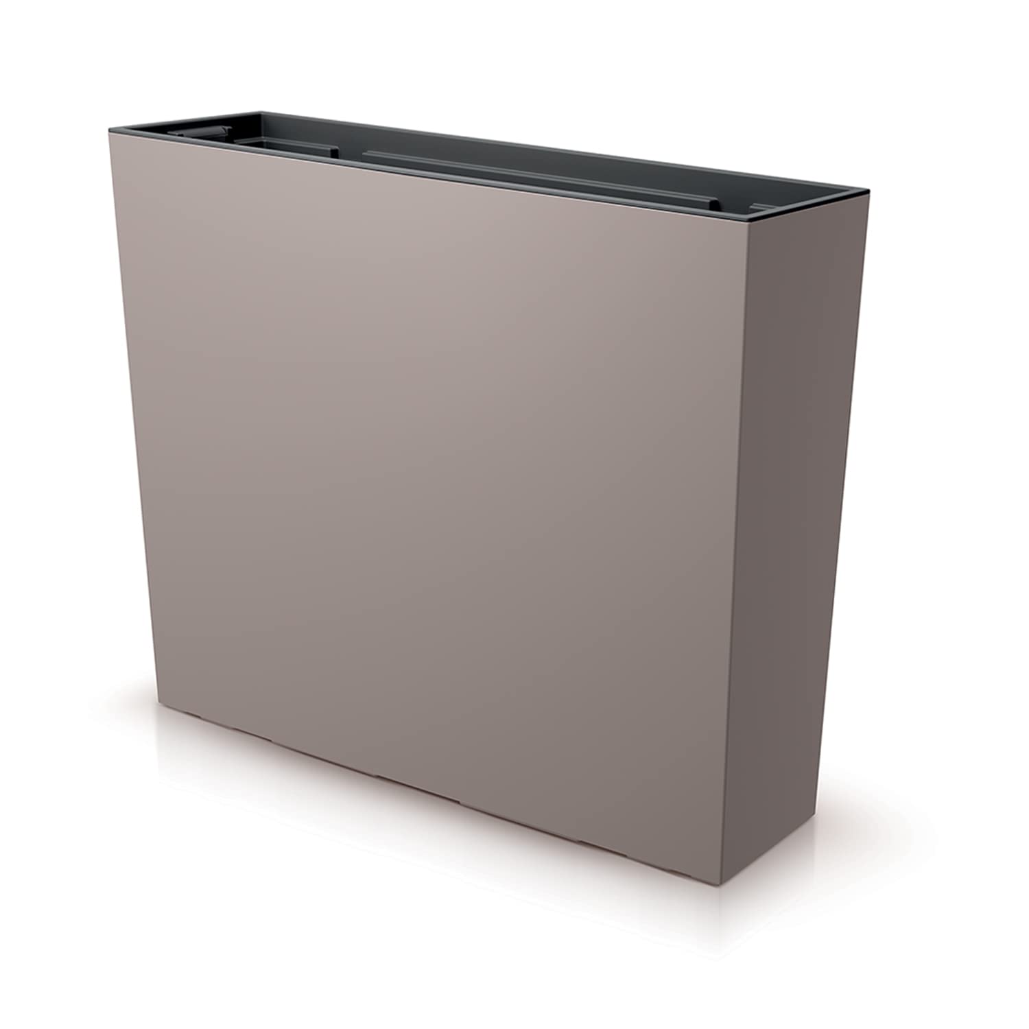 IMJ-Global Vaso per Fiori Piante Rettangolare Urbi Case T In Plastica 58x18x49,8cm Da Interno Esterno Mocca 44 Litri Design Moderno
