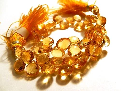 Perle citrine facettée en cœur pour créer des boucles d'oreilles d'été élégantes