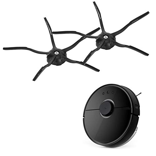 Fait 2 Stuks Zijborstel Vervanging Accessoire voor XIAOMI Roborock S6 S5 E35 E2 Veegrobot Zwart Kan de kamer netjes… - Afbeelding 5