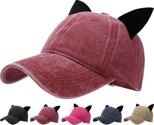Image of Mens Baseball Cap Baseball Hat Funny Trucker Hats for Men Women Cute Beanie Distressed Cap Ponytail Hat for Women