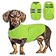 PUZAUKAL Hundepullover Fleece Weste Hundemäntel Winter Warmer Hundeweste für Kleine Hunde Weicher Fleece Hundejacke mit Geschirr Pullover für Mittel Großen Hund Katze-Grün(XL)