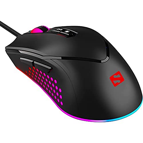 Sandberg Azazinator Mouse 6400 | RVB Complet | Souris de Jeu avec précision optimisée | Souris Gamer avec 6400 DPI réglable | 7 Boutons programmables | Souris de Jeu Filaire pour Mac PC Computer Cover