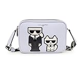 Karl Lagerfeld Paris Maybelle Graphic Camera Crossbody, Ice Blue