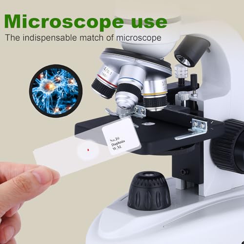 Image of 60 Pieces Prepared Microscope Slide Set with Specimens, Plant Animal Cell Science Education Microscope Slides for Bioscience Labs