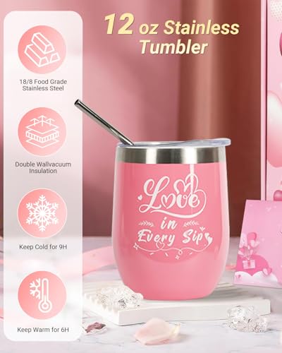 Women Relaxing Spa Gift Basket, 10 Rose Scented Candles, Eye Mask & Blanket, Ideal Birthday Get Well Holiday Present For Ladies — view 3