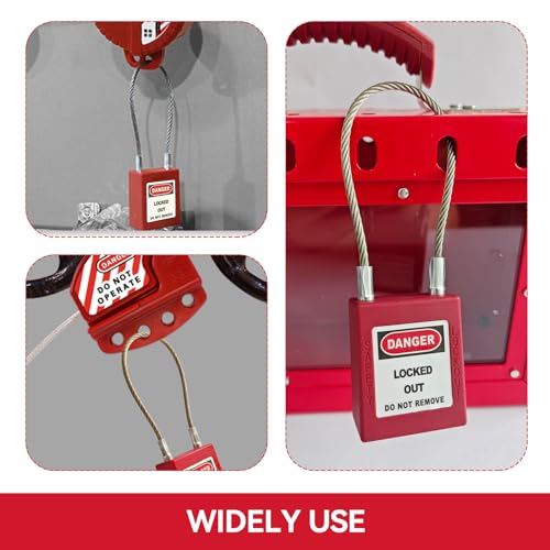 Image of Lockout Tagout Locks Set-5pcs Red Loto Locks,Lockout Locks Keyed Different,Safety Padlocks for Electrical Lockout Tag Out Kit,2 Keys Per Lock, OSHA Compliant Lock Out