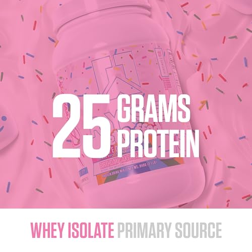Image of RYSE Loaded Protein Powder - Jet-Puffed Birthday Cake - 25g Whey Protein Isolate & Concentrate with Prebiotic Fiber & MCTs - Low Carb, Low Sugar, Digestive-Friendly - 27 Servings / 2 lb Tub