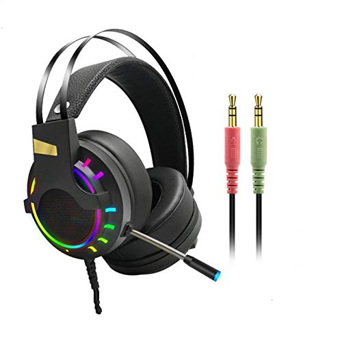 Auriculares estéreo para juegos PS4 y PC con cable jack 3.5mm negro
