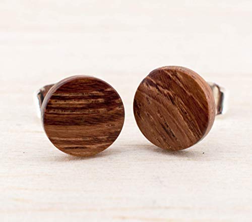 Braune Holz Ohrstecker Ø8mm Kleine Holz Ohrringe hölzerne Mini Ohrringe kleine runde Holz ohrstecker individualisierbar wood earrings wooden studs Damen Männer Ohrstecker Holzschmuck Unisex