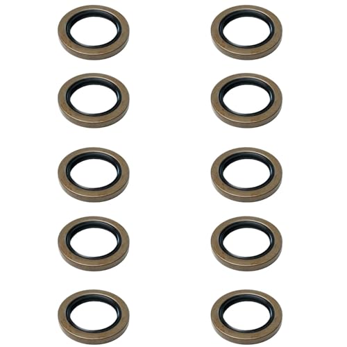 10-Pack Double Lip Grease Seals – Fits 5,200–6,000 lb Trailer Axles – 2.125" ID x 3.376" OD – Fits #42 Spindle – Replaces Dexter DL-2125-03