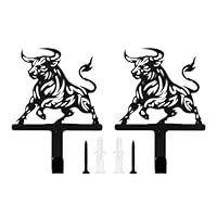Maijdoany 2Pcs Cow Wall Hooks - Vintage Decorative Coat Towel Hook, Black Wall Hooks Vintage Decor for Girls for Storage, Living Room, Hallway, Office (Cow)