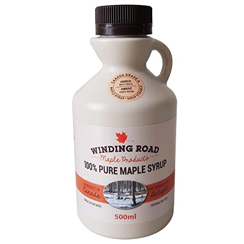 Award Winning 100% Pure Canadian Maple Syrup Grade-A Amber from Elmira Ontario: 4 Generations Locally Harvested & Produced, Vegan Friendly, Gluten-Free like all other maple syrup, No Preservatives, Additives or Artificial Flavours, Authentic Natural Taste 500ml