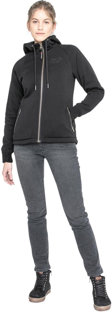 John Doe XTM 2.0 Damska bluza z kapturem na zamek błyskawiczny, czarny, XL