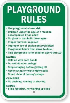 Inga Yard Sign Wall Decor Playground Rules Sign Vintage Look Reproduction Metal Tin Sign Metal Signage Wall Decoration Garage Metal Tin Sign 8x12 inches