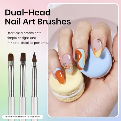 Image of Beetles 31pcs Nail Art Brushes, Dotting Tools, Nail Art Pens, Dust Brush, Striping Liner Fingernail Drawing Pens with Palette Holder Metal Handle All in One for Starter Manicure Design Set