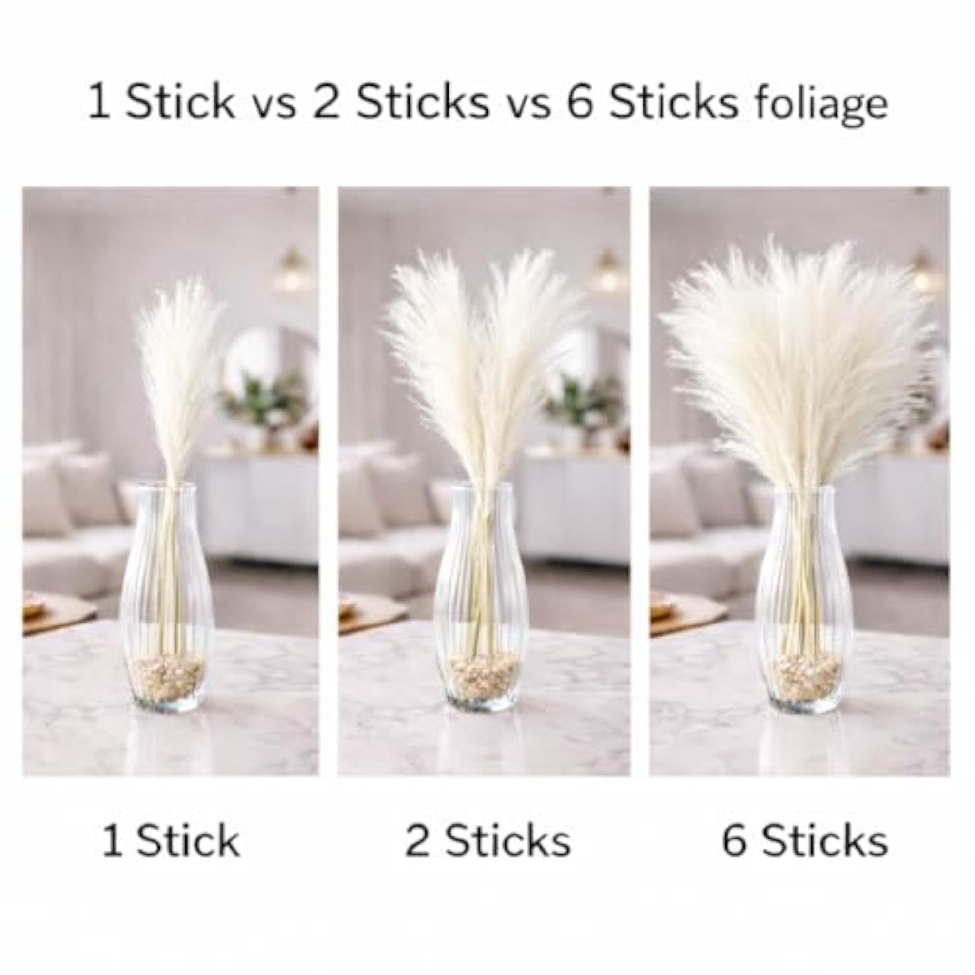 Decor's Artificial Pampas Grass Small Fluffy Flowers