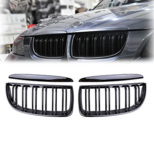 Parrilla delantera de coche doble listón para BMW Serie 3 E90 E91 2005-2008