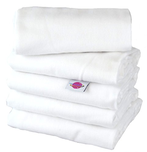 Babymajawelt - Sábanas de franela para bebé (70 x 80 cm, 5 unidades), color blanco