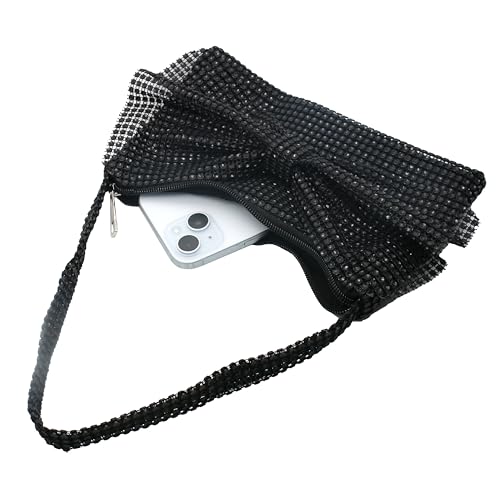 Image of DJBM Women Bow Evening Clutch Sparkling Deluxe Rhinestones Purse for Daily Feast