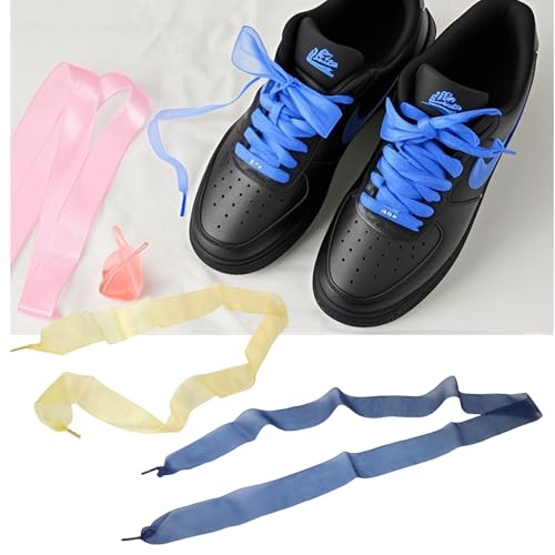 Zorfeter 10 Pairs Fashion Shoe Laces 4 CM Wide, Soft Silk Satin Shoelaces Colorful Shoestrings, Casual Flat Shoestrings for Women Girls/Lady Sneaker(10 Colors, 47.24” Length)2