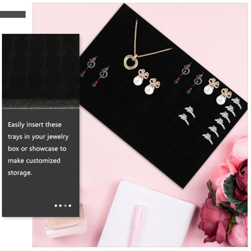 Boîtes à bijoux en éponge noire ABOOFAN avec inserts en mousse pour bagues, lot de 2
