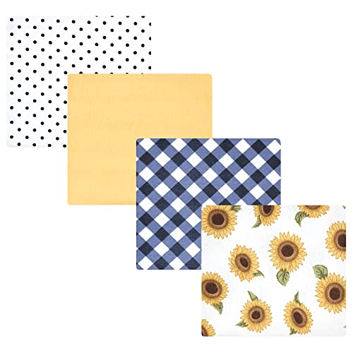 Image of Hudson Baby Unisex Baby Cotton Flannel Receiving Blankets, Sunflower, One Size