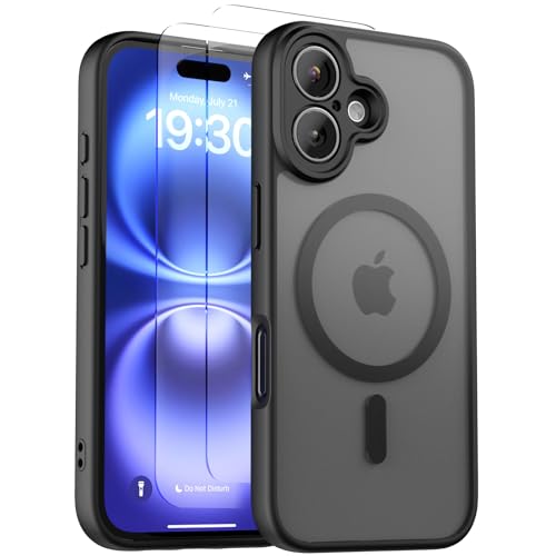 CLFZON für iPhone 16 Hülle (Kompatibel mit MagSafe) mit 2 Schutzfolie, (Vollständiger Kameraschutz) Kratzfest Transluzen...