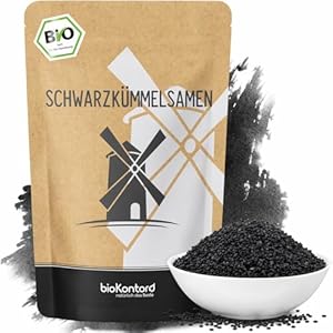 bioKontor – Bio Schwarzkümmelsamen ganz 1000 g – echter Schwarzkümmel ägyptisch Nigella Sativa – Schwarzkümmel Samen naturbelassen – vielseitig für Küche, Gewürz & Rezepte – Rohkostqualität