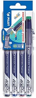 Pilot FriXion Erasable Fineliner - Set of 4 - Black, Blue, Red, Green - Fine Point