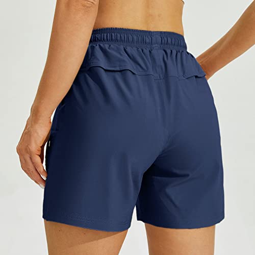Willit Women's 5" Hiking Shorts Golf Athletic Outdoor Shorts Quick Dry Workout Summer Water Shorts With Pockets Navy Blue M #TOP13
