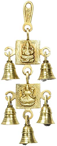 Indian Accent 5 Campanas de latón para Colgar de la Estatua de Dios hindú Ganesha y Diosa Laxmi Ji