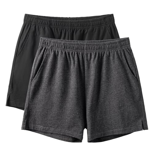 Image of AMY COULEE Mens Lounge Shorts 4 inch Pajama Lightweight Cotton Sleep Bottoms with Pockets