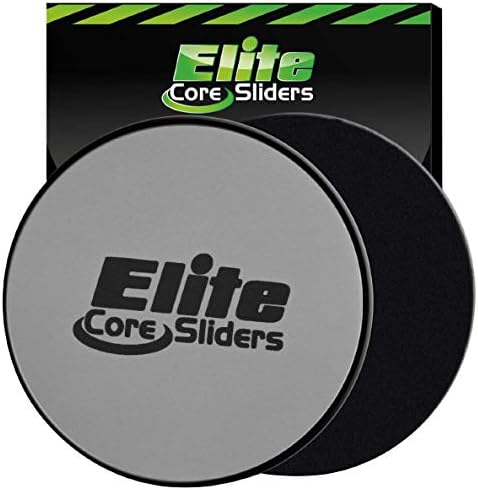 Elite Sportz Exercise Sliders are Double Sided and Work Smoothly on Any Surface. Wide Variety of Low Impact Exercise’s You Can Do. Full Body Workout, Compact for Travel or Home - Black