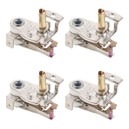 ULTECHNOVO 4 Pièces Thermostat de Radiateur Électrique Mécanique en Métal Argenté Contrôle de Température pour Chauffage Intérieur et Sécurité Assurée