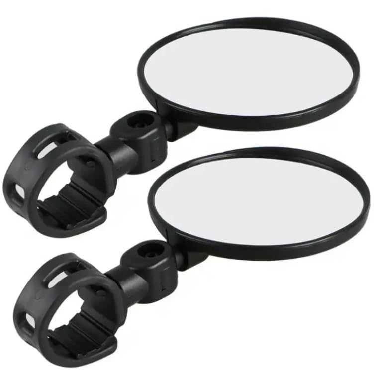 Set Of 2 x Rear View Wing Safety Mirrors Mobility Scooter Bicycle Wide Angle Adjustable Universal 22 mm to 30 mm