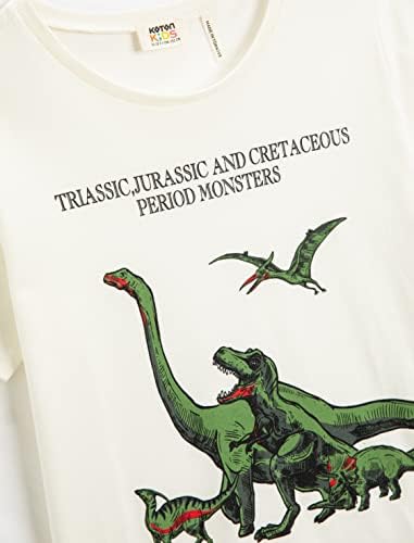 Maglietta Corta Bambini Koton - Stampa Dinosauro, Cotone 100%, Girocollo - Foto 10