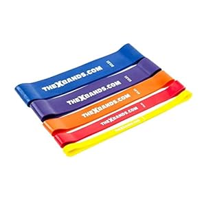 The x Bands Extra Thick Exercise Resistance Bands – Set of 2 or 5 Loop Booty Bands with Guide – Fitness Workout 15 to 80 lb – Best for Stretching, Yoga, Legs Training, Physical Therapy
