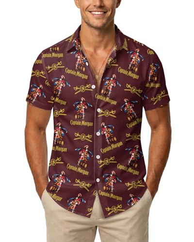 Image of 99TIMORO Tropical Printed Men's Hawaiian Shirts Short Sleeve Top | Culture Character Button Down Shirt Lightweight Breathable Beach Vacation Business Casual Summer Gifts Classic Fit