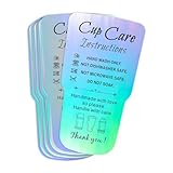 240 PCS Tumbler Care Instructions Holographic Cards Packaging Customer Direction Card for Tumbler, Cup, Mug Small Business Online Shop Owner 3.5 x 2 Inch