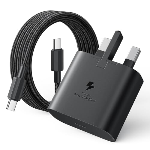 Samsung Charger USB C Fast Charger Plug 25W with Type C to C Cable (2M) Sam sung Fast Charging Lead for Galaxy S25 Ultra/S24/S23/S22/S21/S20/A16/A15/A22/A23/A25/A26/A32/A33/A34/A35/A36/A52/A53