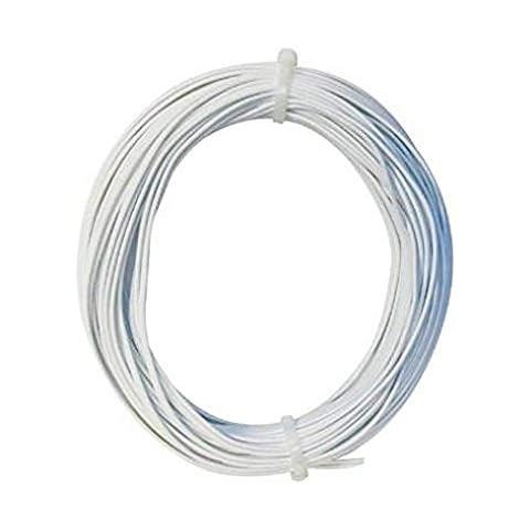 Merriway® BH01469 2-Core Standard Figure 8 Solid Copper Thermostat Bell Wire Cable, Door Bell Intercom Phone Entry, 0.5mm White, 10 Metres (33 feet) Cover