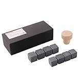 Whiskey Stones and Bottle Stopper Set, Pack of 8 Whiskey Drinking Stones to Chiling Whiskey, Polymer Stopper for Standard Spirit, Wine Bottles, Gift Pack for Christmas, Birthday - Barleo Malt°