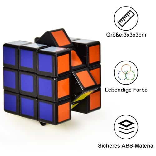 Willingood Mini Zauberwürfel Set, 12 Stück 3 * 3 * 3cm Magic Würfel Party Mitgebsel Kindergeburtstag Gastgeschenke für Weihnachten Reisespiele Geburtstag Mädchen und Jungen Klein Magic Cube
